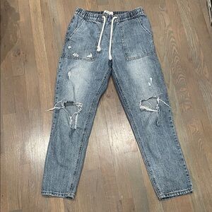 Forever 21 Relaxed Fit Ripped Jeans